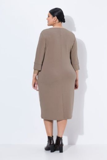 Plus size veliki brojevi Haljina 3/4 rukava V ovratnika za punije