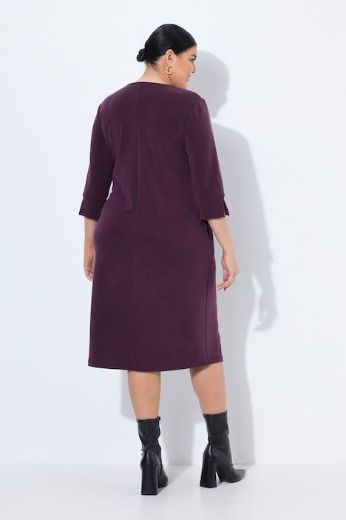 Plus size veliki brojevi Haljina 3/4 rukava V ovratnika za punije