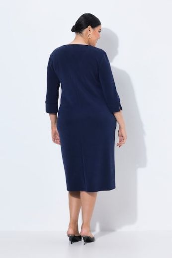 Plus size veliki brojevi Haljina 3/4 rukava V ovratnika za punije