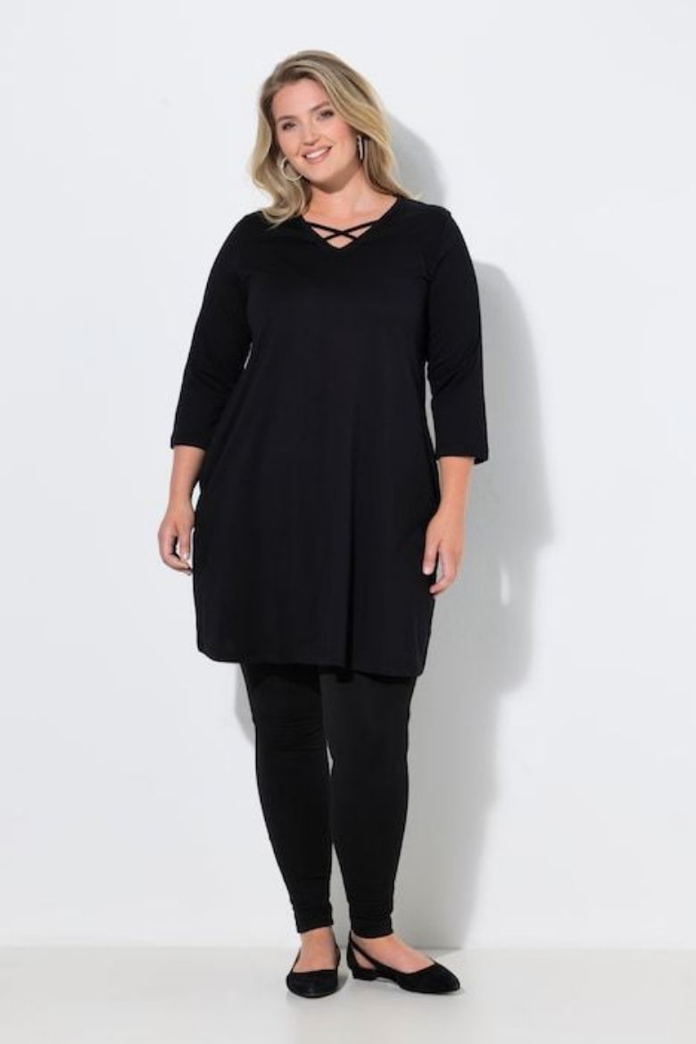 Plus size veliki brojevi Majica 3/4 rukava dužeg A kroja za punije