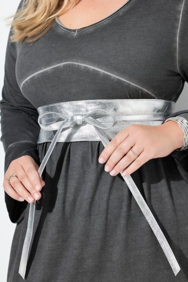 Plus size veliki brojevi Pojas za vezanje metalik izgled za punije