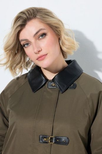 Plus size veliki brojevi Jakna vodoodbojna A kroja s kragnom za punije