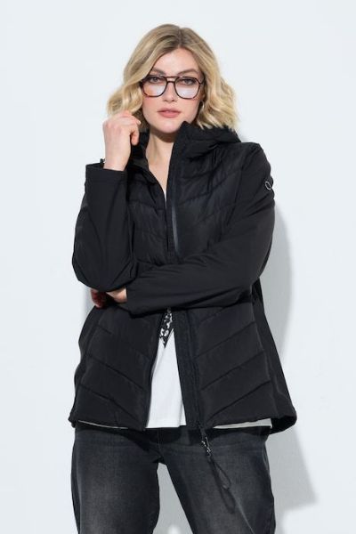 Veliki brojevi Jakna prošivena s kapuljačom i softshell rukavima moda za punije