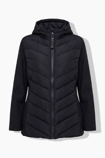 Plus size veliki brojevi Jakna prošivena s kapuljačom i softshell rukavima za punije