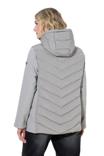 Plus size veliki brojevi Jakna prošivena s kapuljačom i softshell rukavima za punije