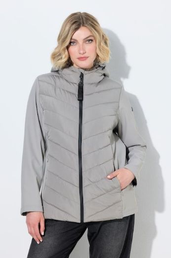 Plus size veliki brojevi Jakna prošivena s kapuljačom i softshell rukavima za punije