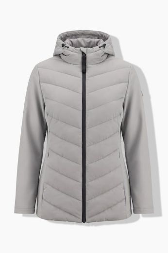Plus size veliki brojevi Jakna prošivena s kapuljačom i softshell rukavima za punije