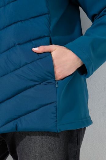 Plus size veliki brojevi Jakna prošivena s kapuljačom i softshell rukavima za punije