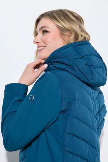 Plus size veliki brojevi Jakna prošivena s kapuljačom i softshell rukavima za punije