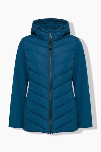 Plus size veliki brojevi Jakna prošivena s kapuljačom i softshell rukavima za punije