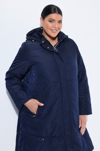 Plus size veliki brojevi Jakna dužeg kroja  s odvojivom kapuljačom za punije