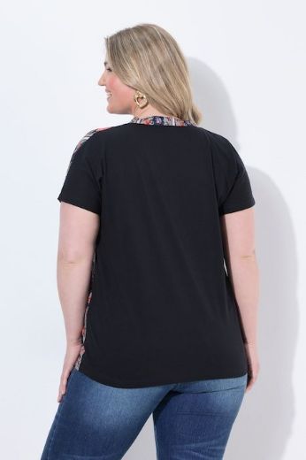 Plus size veliki brojevi Bluza kratkih rukava s prorezom na izrezu i uzorkom za punije