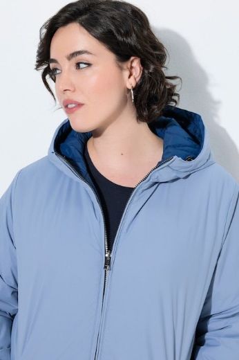Plus size veliki brojevi Jakna dvostrana vodoodbojna A kroja s kapuljačom za punije