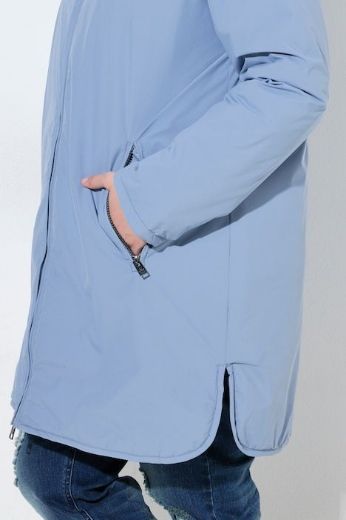 Plus size veliki brojevi Jakna dvostrana vodoodbojna A kroja s kapuljačom za punije