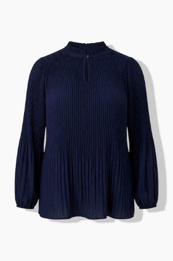 Plus size veliki brojevi Bluza dugih rukava plisirana A kroja za punije