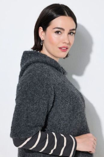 Plus size veliki brojevi Pulover pleteni kratkih rukava s kapuljačom za punije