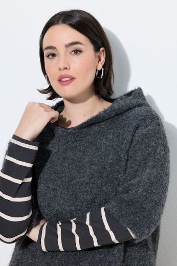 Plus size veliki brojevi Pulover pleteni kratkih rukava s kapuljačom za punije