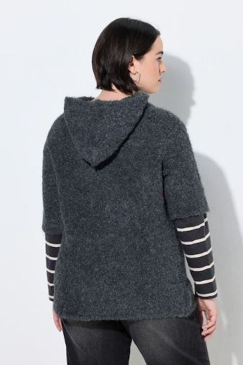 Plus size veliki brojevi Pulover pleteni kratkih rukava s kapuljačom za punije