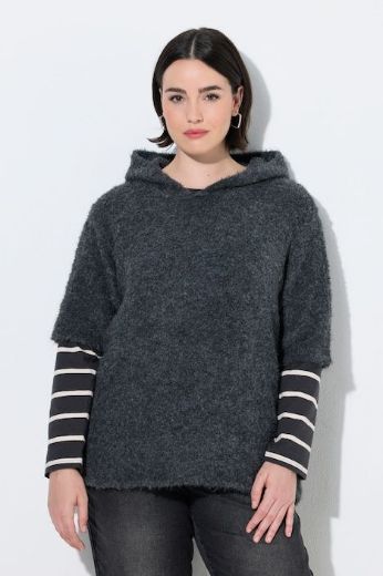 Plus size veliki brojevi Pulover pleteni kratkih rukava s kapuljačom za punije