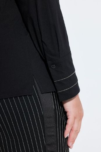 Plus size veliki brojevi Bluza dugih rukava s kragnom i ukrasnim perlicama za punije