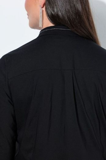 Plus size veliki brojevi Bluza dugih rukava s kragnom i ukrasnim perlicama za punije