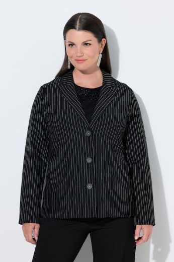 Plus size veliki brojevi Sako A kroja na tanke pruge s reverima za punije