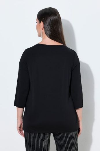 Plus size veliki brojevi Majica 3/4 rukava okruglog izreza s ukrasnim kamenčićima za punije