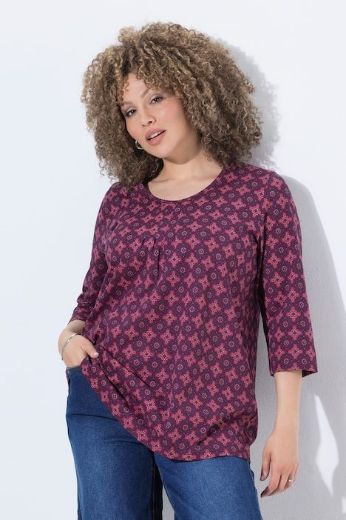 Plus size veliki brojevi Majica 3/4 rukava A kroja okruglog izreza za punije