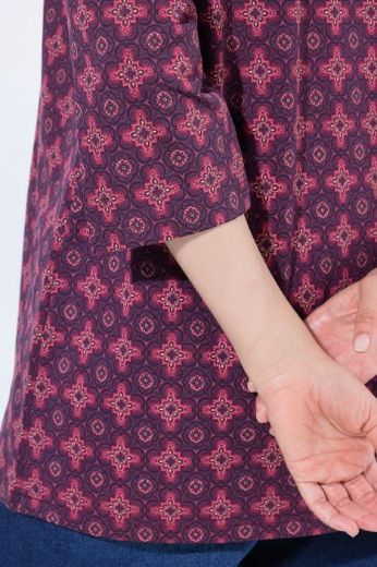 Plus size veliki brojevi Majica 3/4 rukava A kroja okruglog izreza za punije