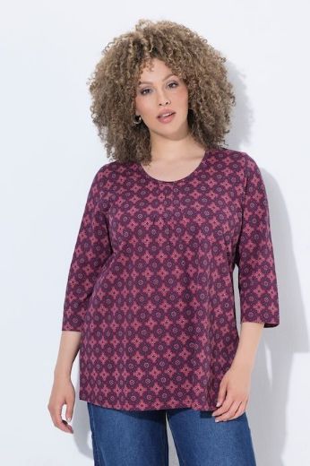 Plus size veliki brojevi Majica 3/4 rukava A kroja okruglog izreza za punije