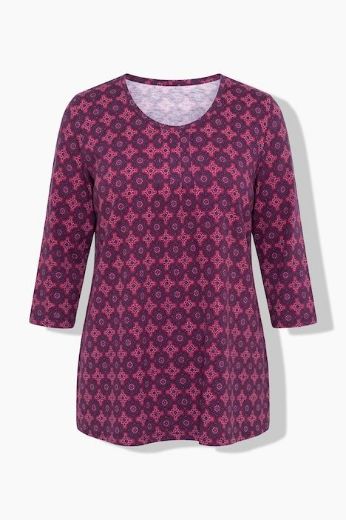 Plus size veliki brojevi Majica 3/4 rukava A kroja okruglog izreza za punije