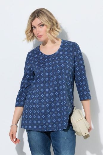 Plus size veliki brojevi Majica 3/4 rukava A kroja okruglog izreza za punije