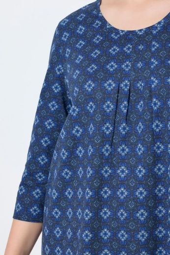 Plus size veliki brojevi Majica 3/4 rukava A kroja okruglog izreza za punije