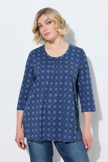 Plus size veliki brojevi Majica 3/4 rukava A kroja okruglog izreza za punije