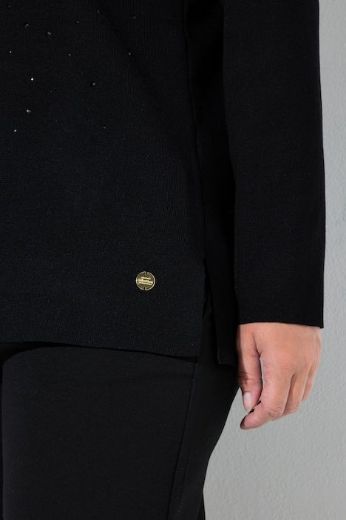 Plus size veliki brojevi Pulover dugih rukava s ukrasnim kamenčićima za punije
