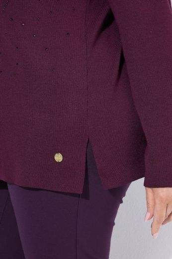 Plus size veliki brojevi Pulover dugih rukava s ukrasnim kamenčićima za punije