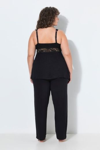 Plus size veliki brojevi Pidžama dvodijelna s čipkastim detaljima i elastičnim strukom za punije