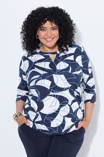 Plus size veliki brojevi Majica 3/4 rukava okruglog izreza s uzorkom za punije