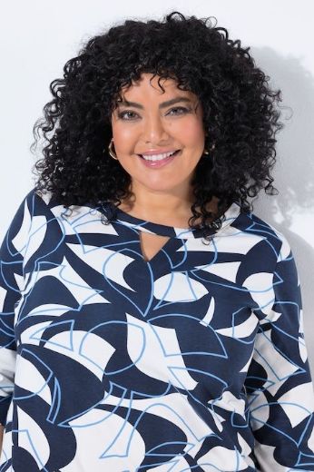 Plus size veliki brojevi Majica 3/4 rukava okruglog izreza s uzorkom za punije