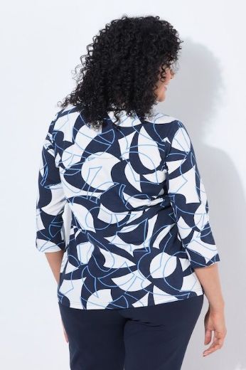 Plus size veliki brojevi Majica 3/4 rukava okruglog izreza s uzorkom za punije