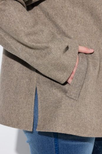 Plus size veliki brojevi Jakna dugih rukava A kroja s kapuljačom za punije