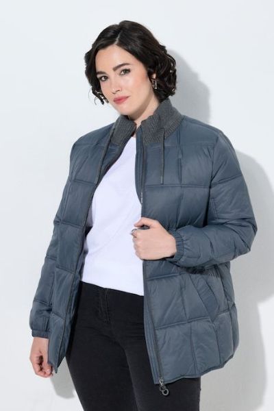 Veliki brojevi Jakna prošivena A kroja s povišenim ovratnikom moda za punije