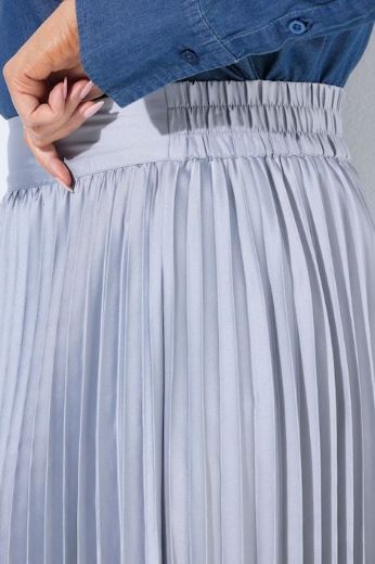 Plus size veliki brojevi Suknja plisirana satenska A kroja elastičnog struka za punije