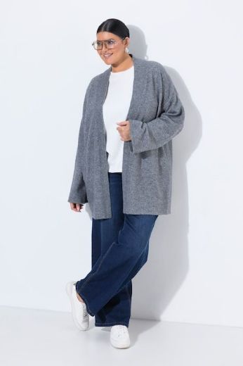 Plus size veliki brojevi Kardigan dugih rukava otvorenog kroja s kragnom za punije