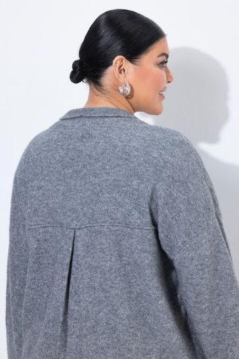 Plus size veliki brojevi Kardigan dugih rukava otvorenog kroja s kragnom za punije