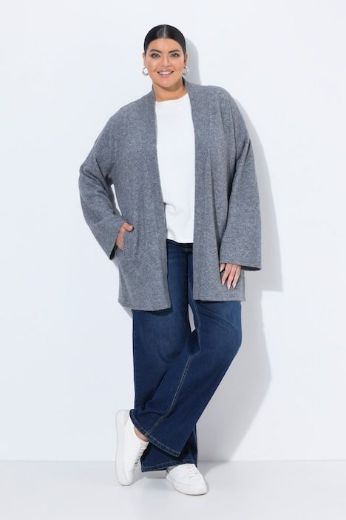 Plus size veliki brojevi Kardigan dugih rukava otvorenog kroja s kragnom za punije