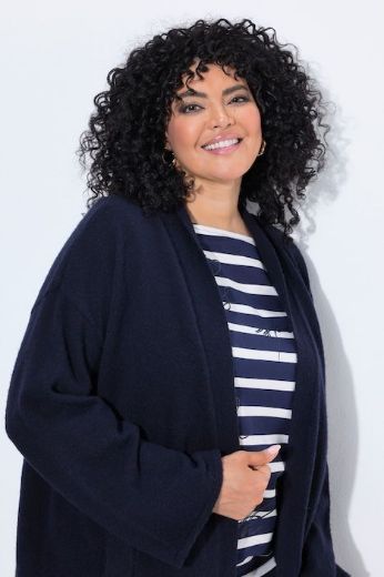 Plus size veliki brojevi Kardigan dugih rukava otvorenog kroja s kragnom za punije