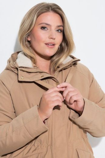 Plus size veliki brojevi Parka vodootporna A kroja s kapuljačom i toplom podstavom za punije