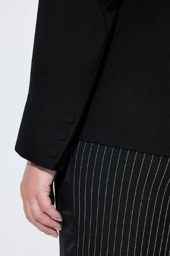 Plus size veliki brojevi Jakna A kroja s kragnom i gumbima za punije