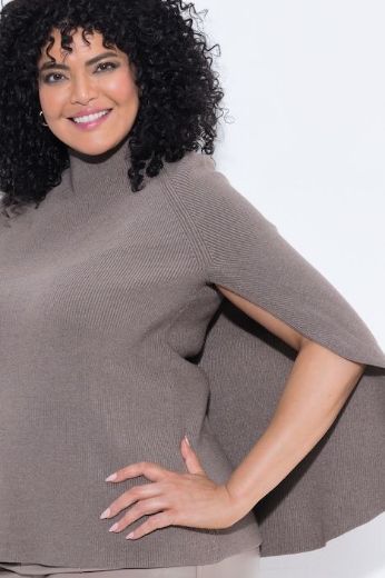 Plus size veliki brojevi Pulover dugih rukava s povišenim ovratnikom za punije